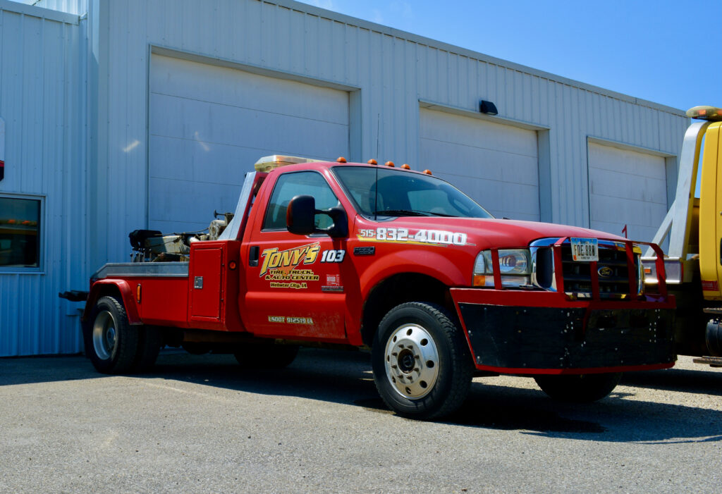 A shot of one of Tony's reliable light-duty trucks, ready to assist in Northern Iowa.